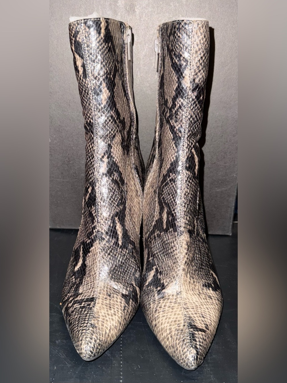 NWOT Nine West Gooro Snake Print Mid Calf Stiletto Boots Size 8M